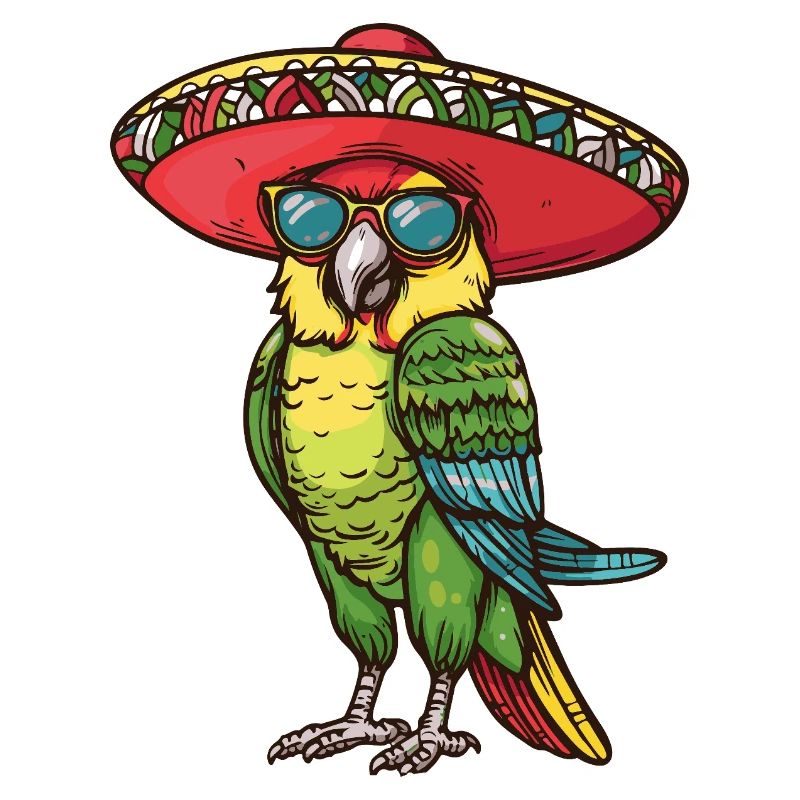 Parrot Comic Funny Sombrero
