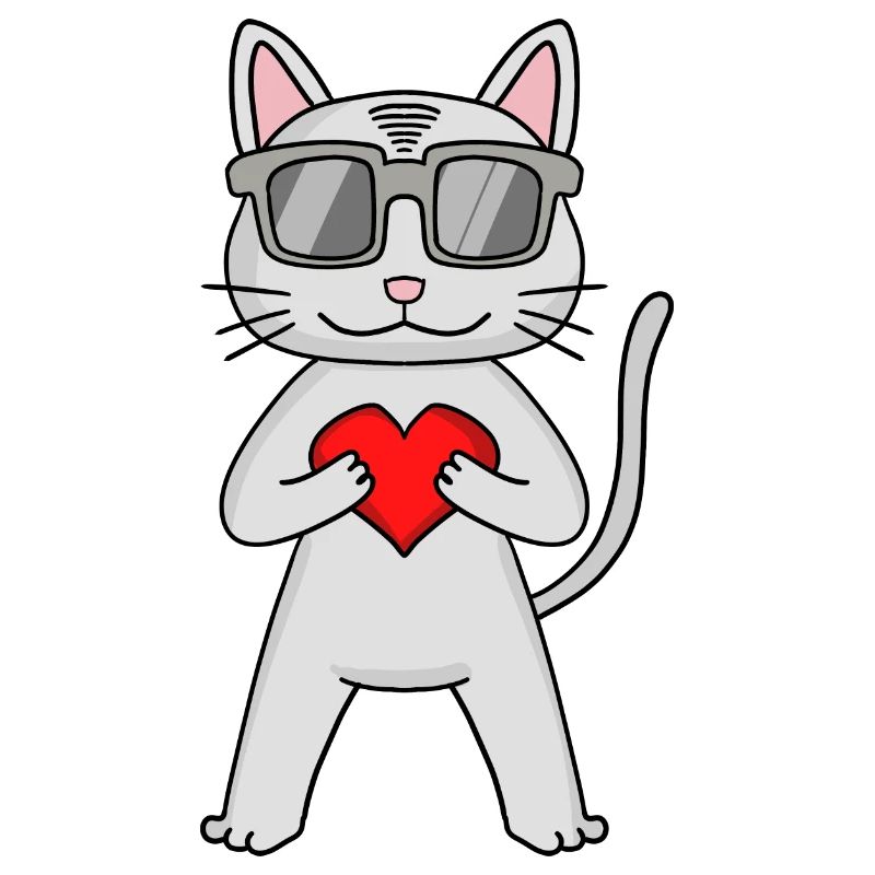 Devon Rex mit Sonnenbrille und Herz