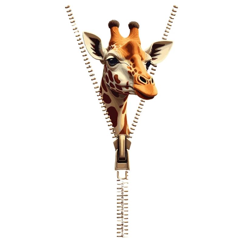 Girafe Stylisée avec Fermeture Zip