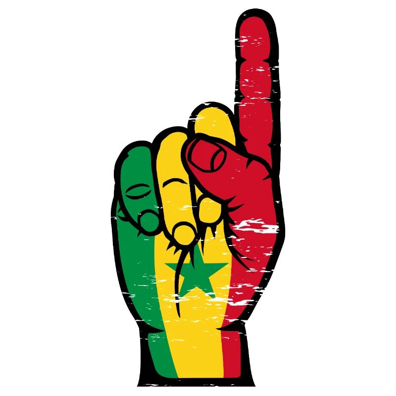 Drapeau du Sénégal geste de la main