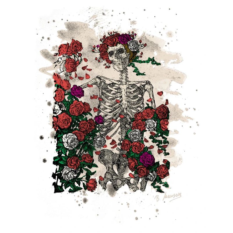 Skeleton & Roses – bleached Version