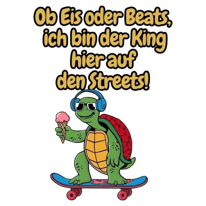 Turtle King Skateboard Casque de crème glacée