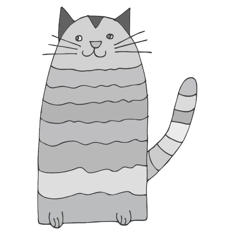 Cat Ringed Grayscale