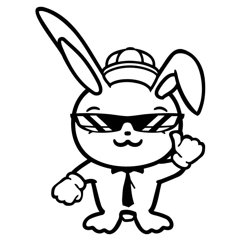 Bunny Sunglasses Cappy Tie Cool Hat Comic