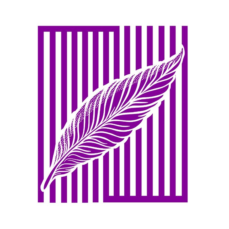 Feather on vertical bar