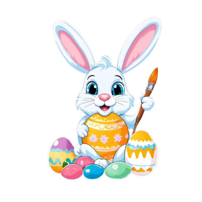 Easter bunny with Easter eggs
