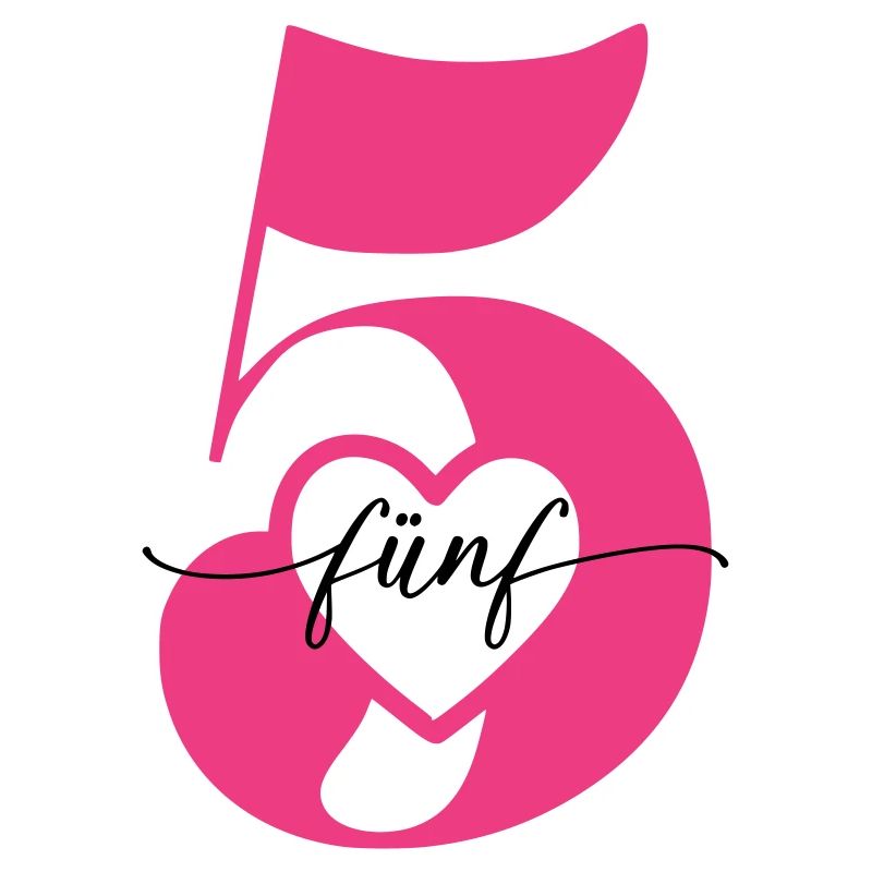 Digit Five 5 with Heart