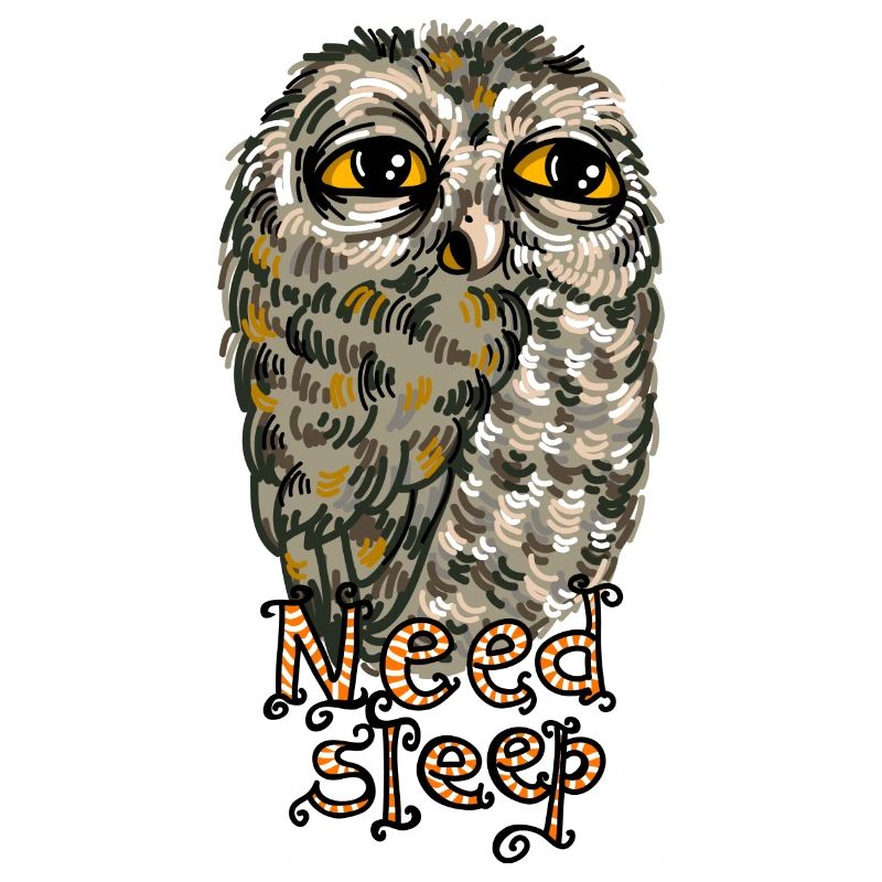 Müde Eule braucht schlaf