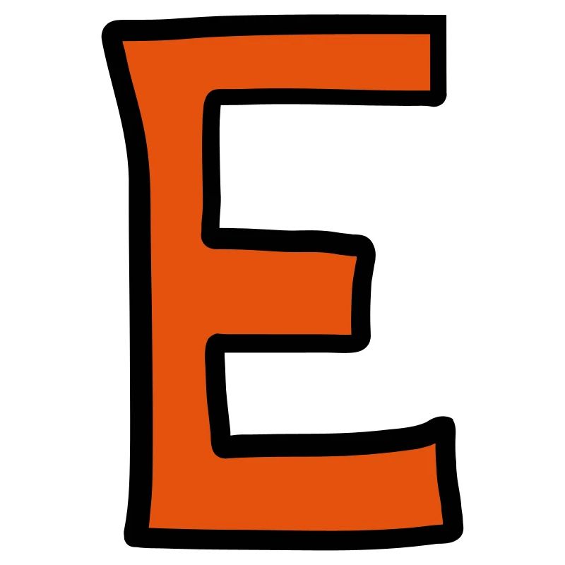 Buchstabe E Comic Cartoon