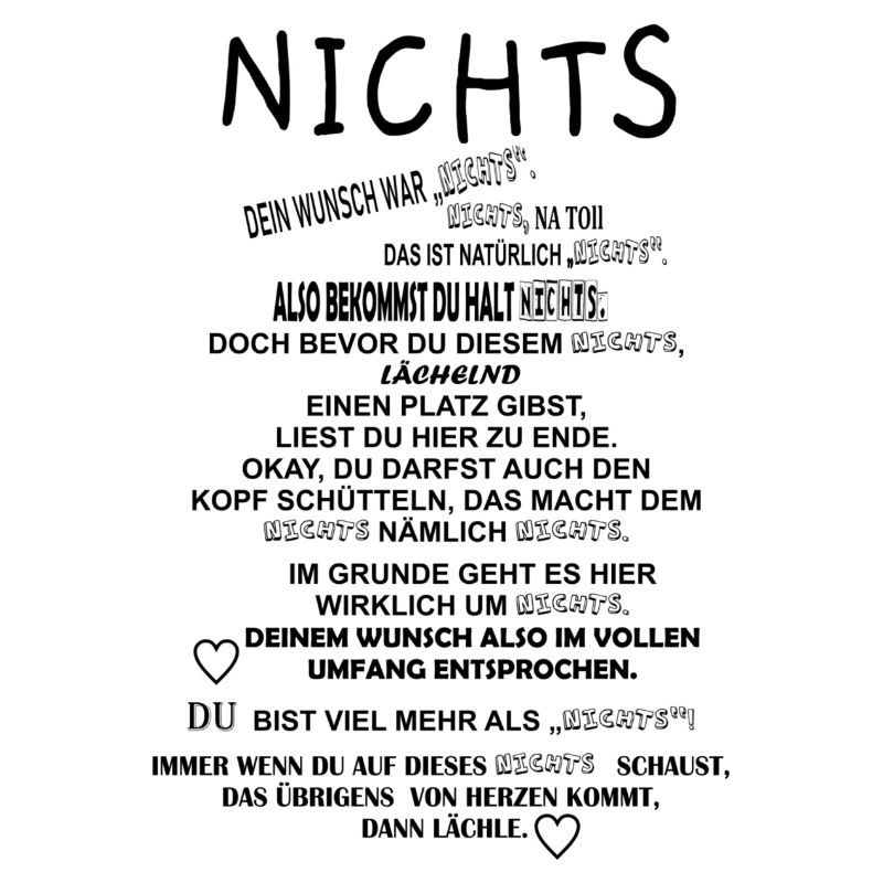 Nothing - Gift idea Don't give anything Text