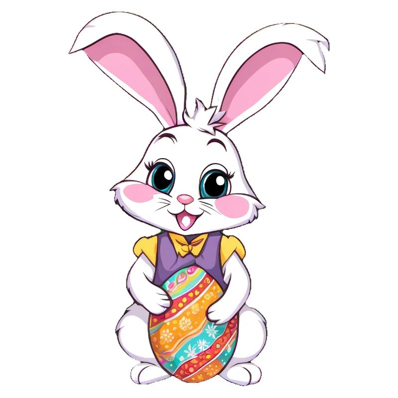 Lapin de Pâques avec des œufs de Pâques