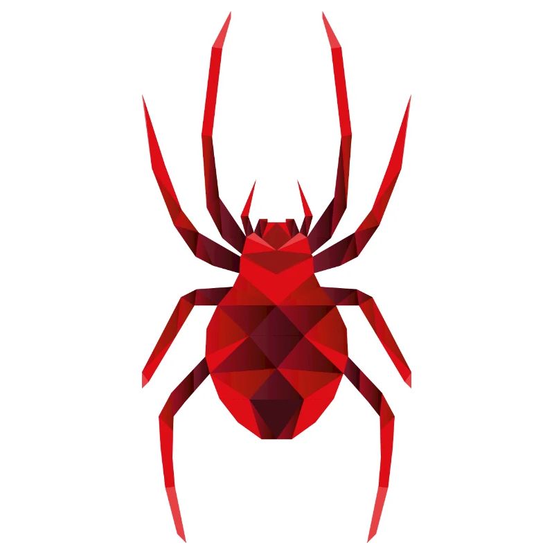 Rote Low Polygon Spinne