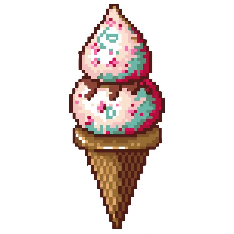 Pixel Eiscreme in Pixelkunst