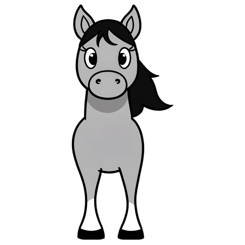 Gray bangs with black mane