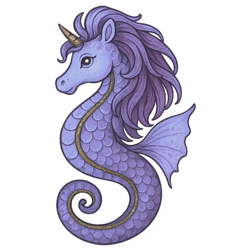 Seepferdchen-Einhorn Lila Violett