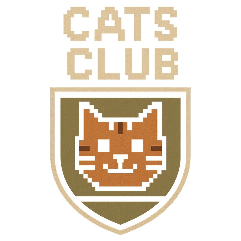 Pixel Art Cat Club Emblem