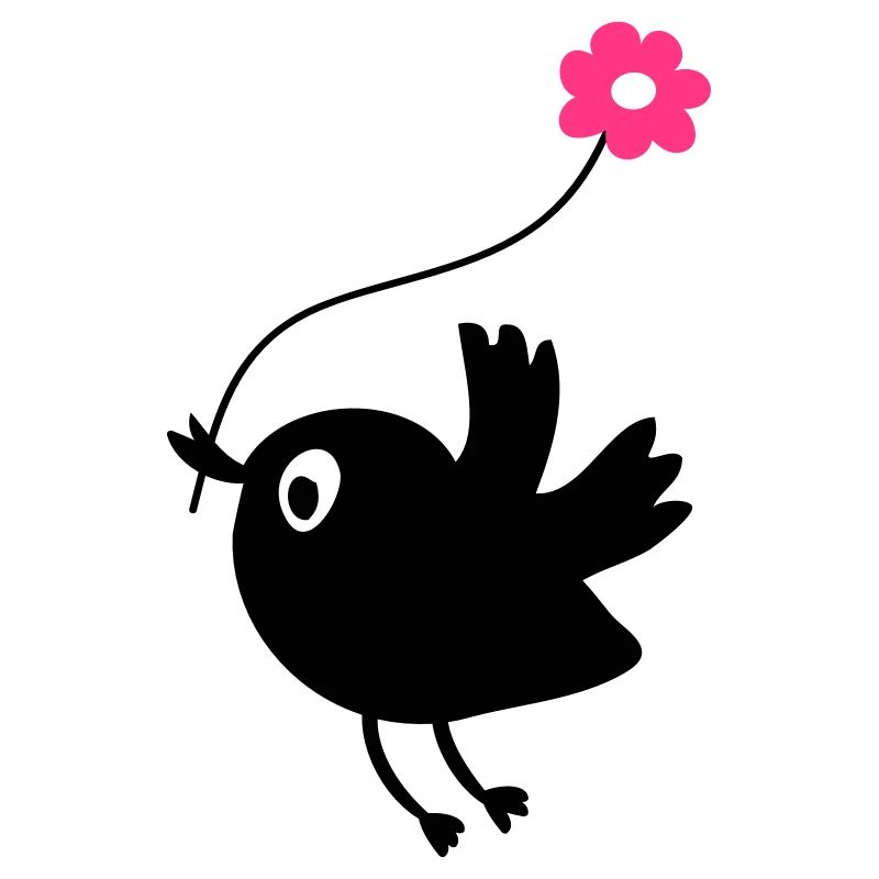 Oiseau de vol cale fleur