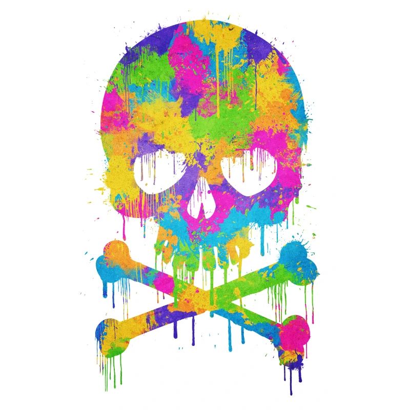 Trendy & Cool Abstract Graffiti Skull