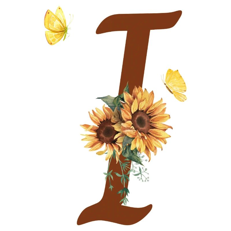 Letter i Sunflower Butterfly