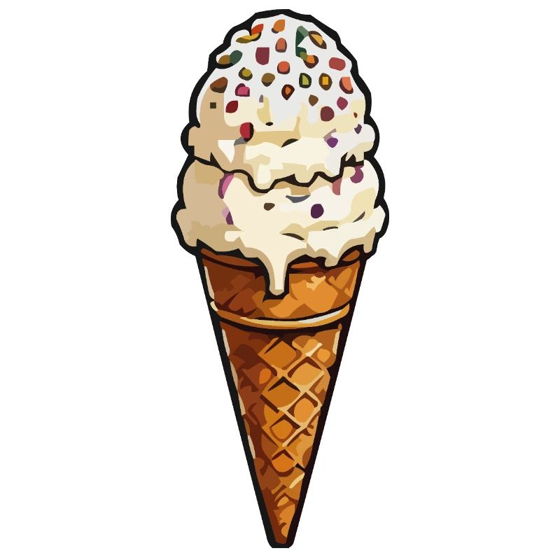 Double glace avec des vermicelles