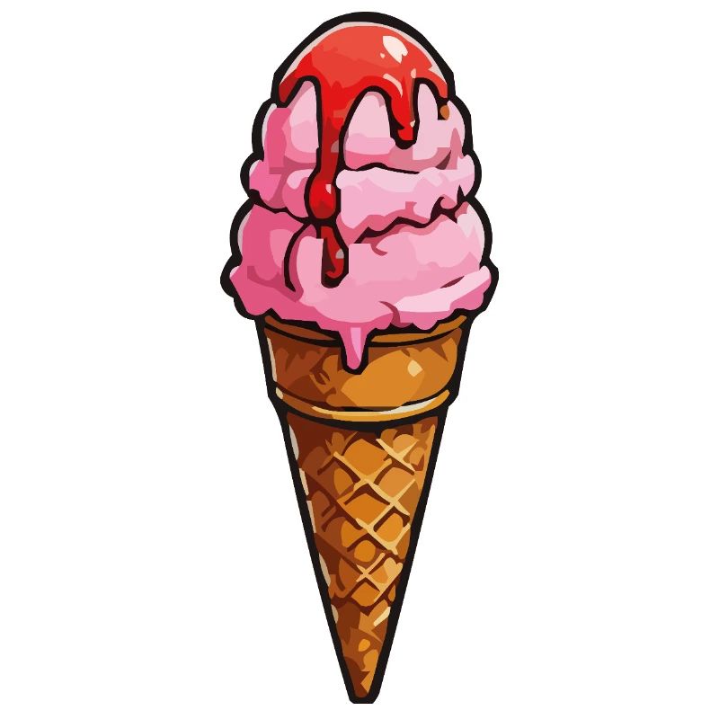 Sirop de boules roses de glace de dessin animé