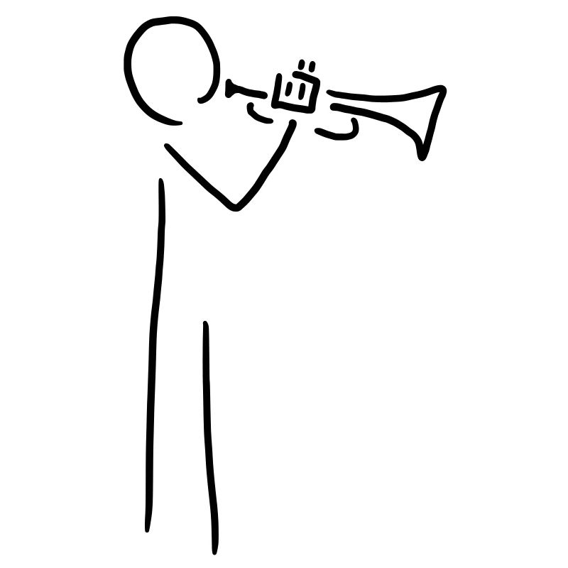 trompeter mit trompete