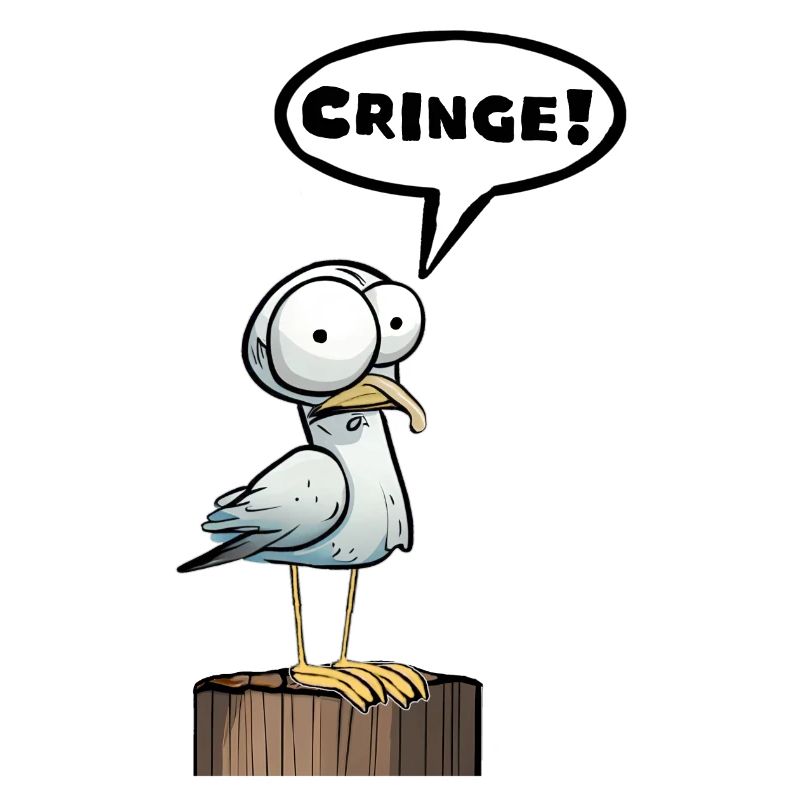 Seagull speech bubble embarrassment