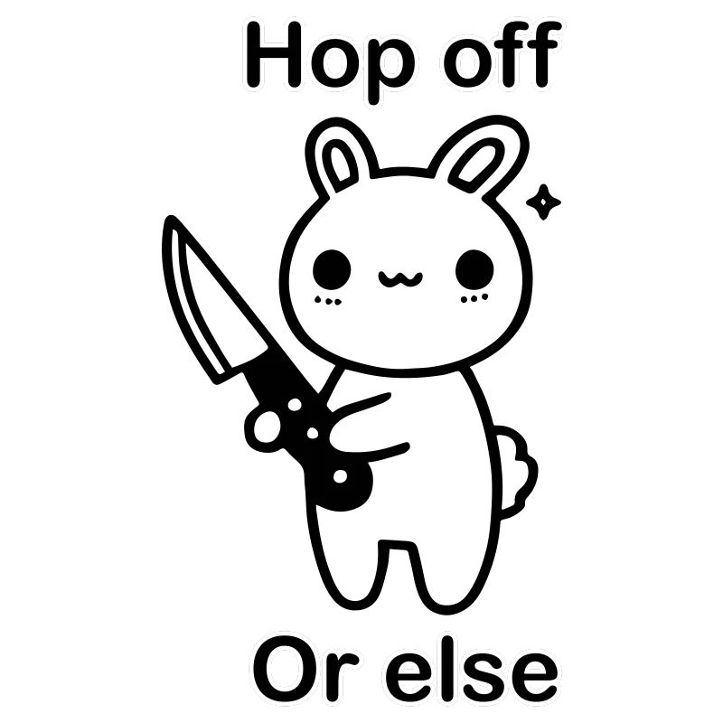 Süßer Hase mit Messer - Hop Off, oder sonst Design