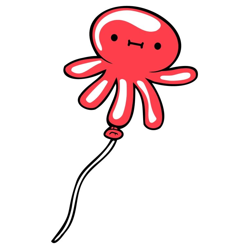 Octopus Balloon Flying Cute Child Happy Comic