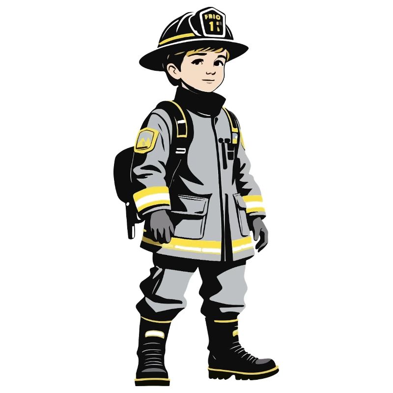 Garçon pompier - Conception de travail mignon