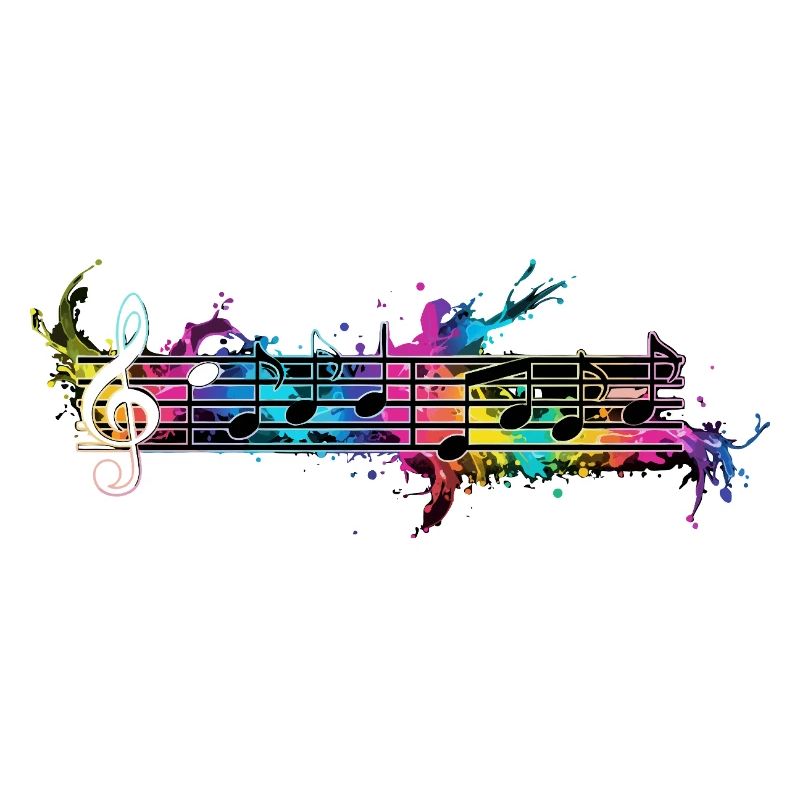 Notes colorées Musique aquarelle