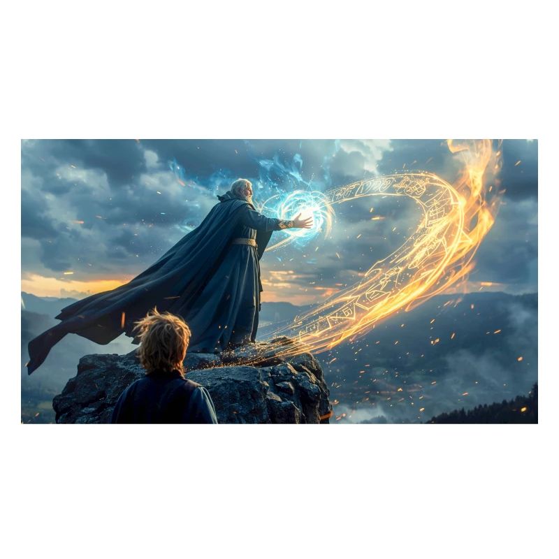 Merlin et Arthur dirigent les chevaliers