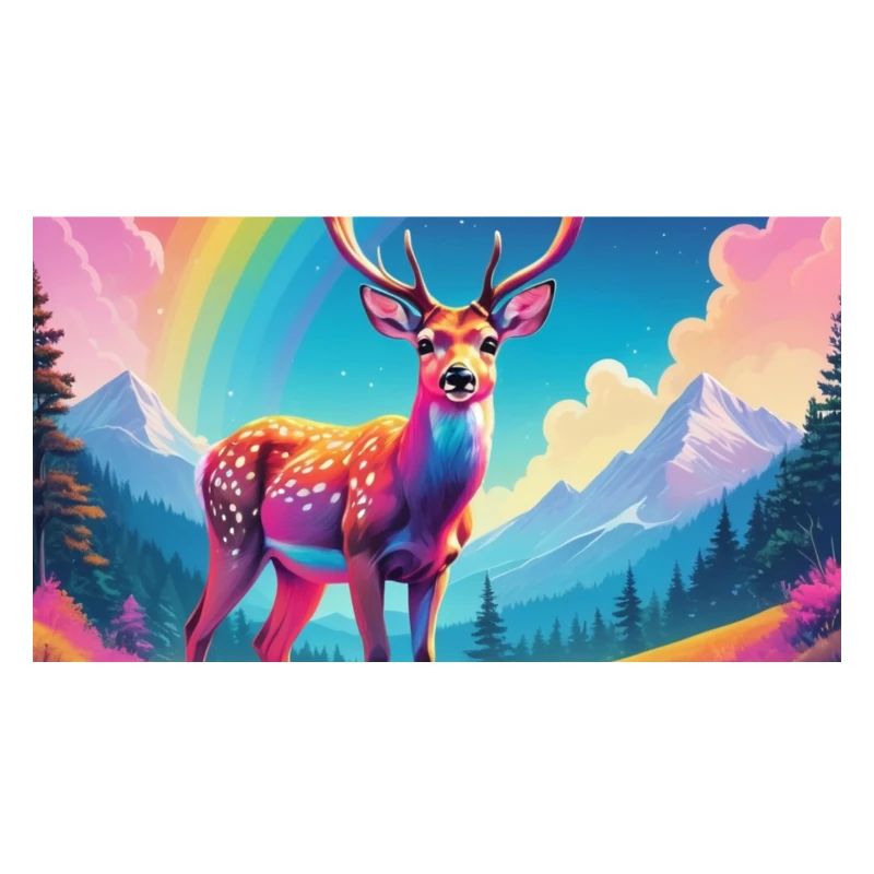 Deer with rainbow