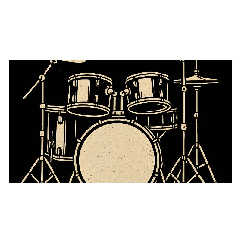 Black Silver Drumset Illustration
