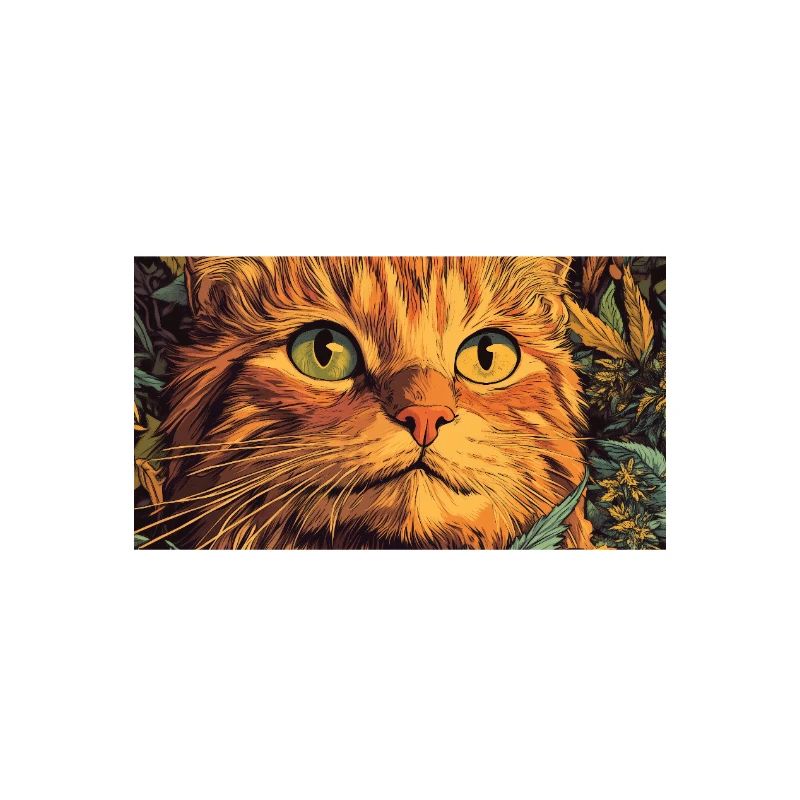 Visage de chat dans la forêt de chanvre