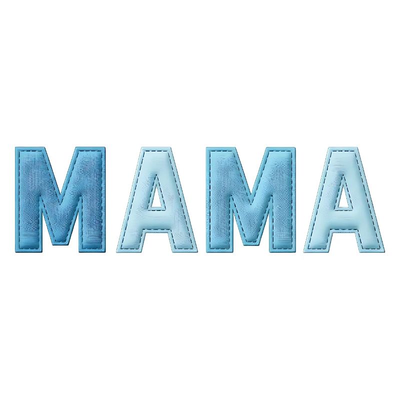 MAMA Denim Lettering Patchwork Trend