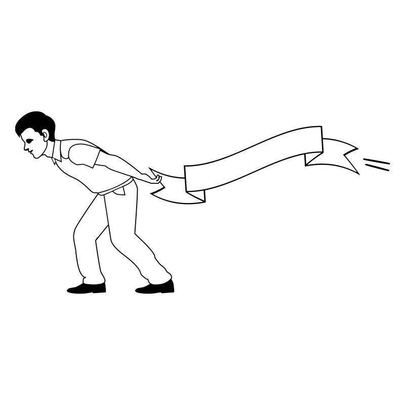 man pulls Banner | Bannerträger