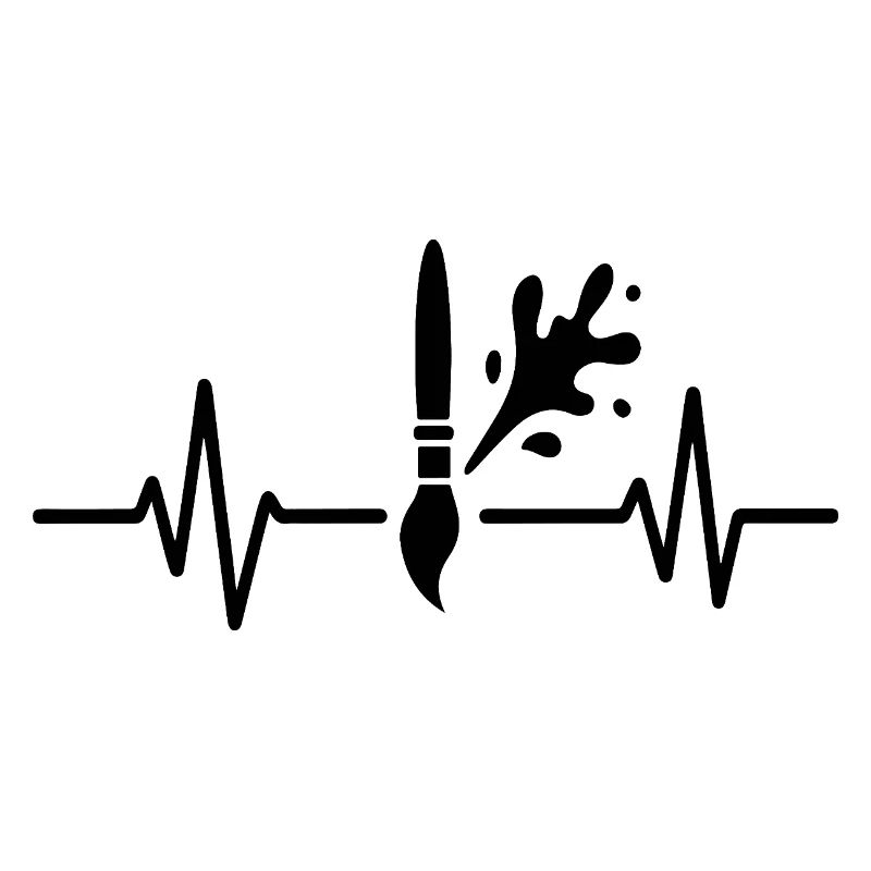 Paint Roller Heartbeat Line DIY Painter Design