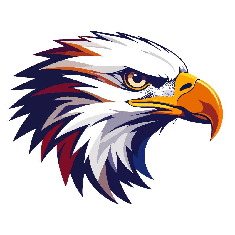 cool eagle head colorful contrast design