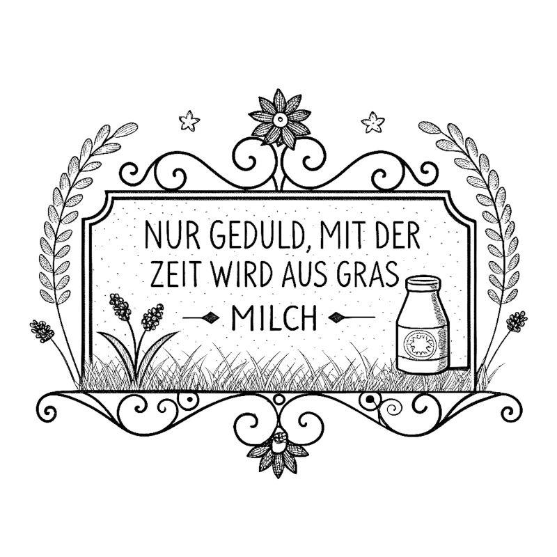 Sois juste patient – avec le temps, l’herbe devient du lait