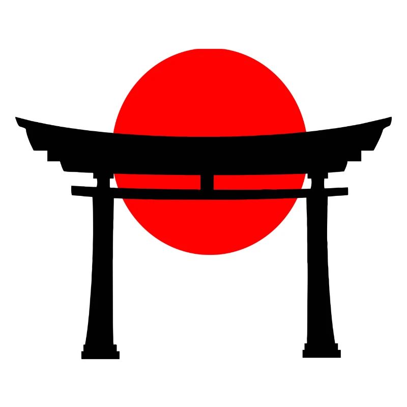 Torii devant le soleil japonais
