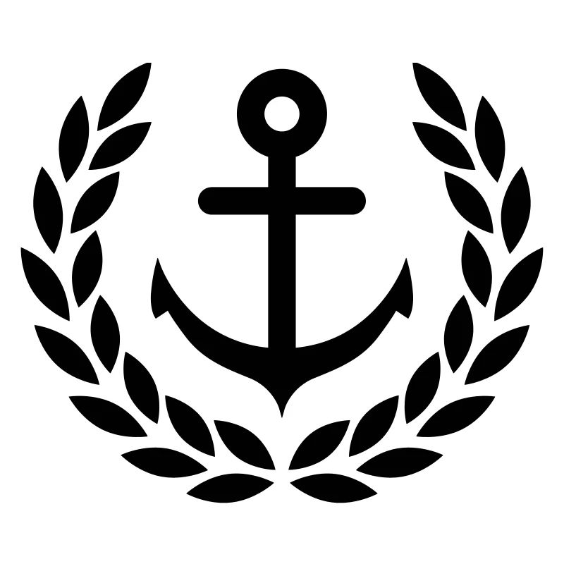 Anker mit Lorbeerkranz