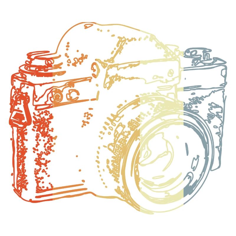 Retro Analog Camera Drawing