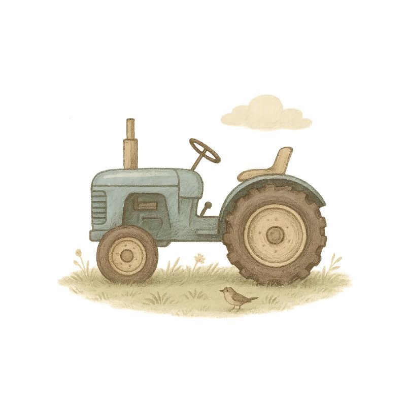 Blauer Oldtimer-Traktor