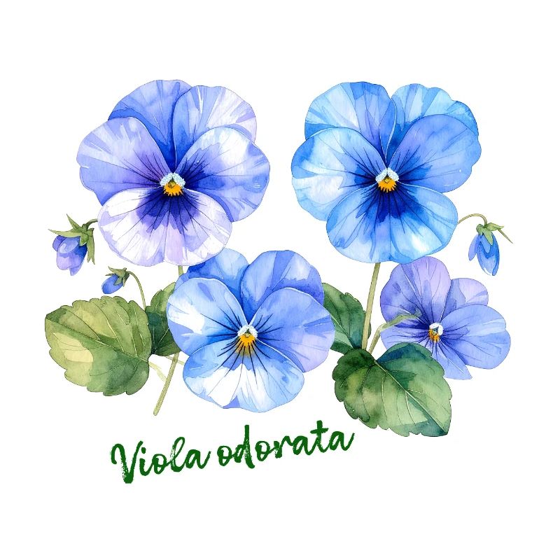 Viola odorata - botanical illustration
