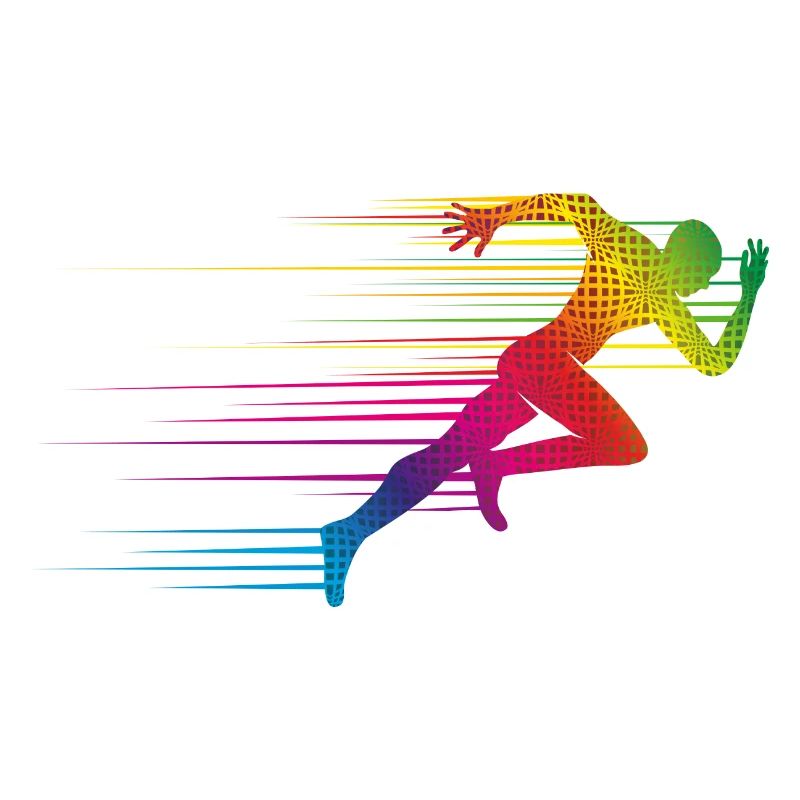 dynamisches Motiv eines Läufers beim Sprinten