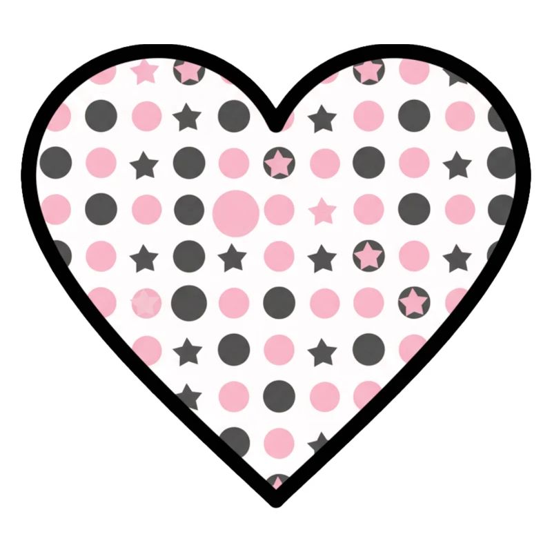 Heart Pattern Star Dots Cute Vector