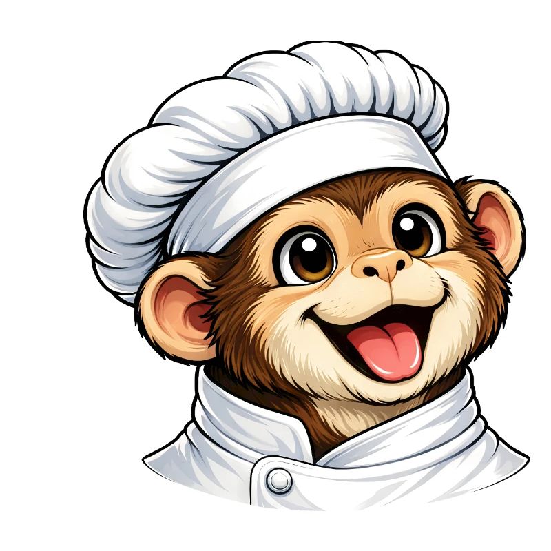 Cute Monkey Chef Cartoon