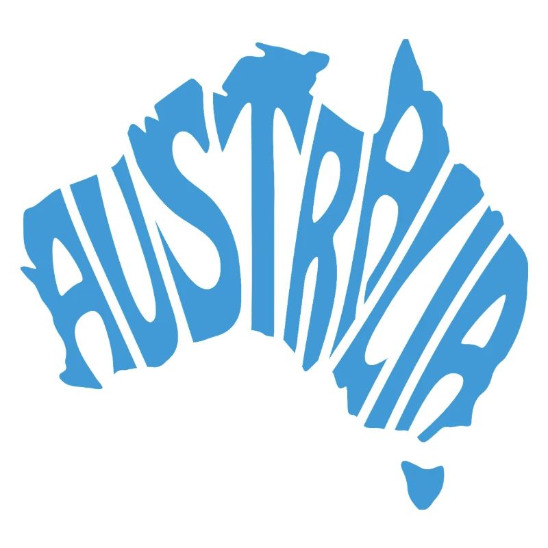 Australia Map Artistic Typography Design