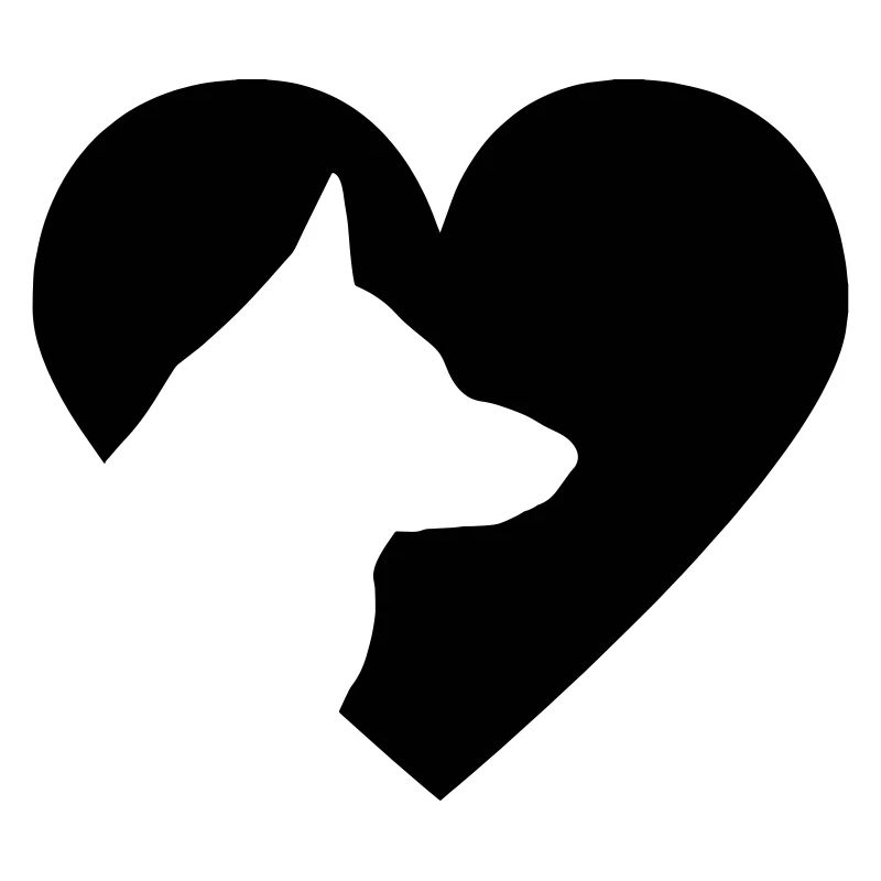 Heart with german shepherd Vector